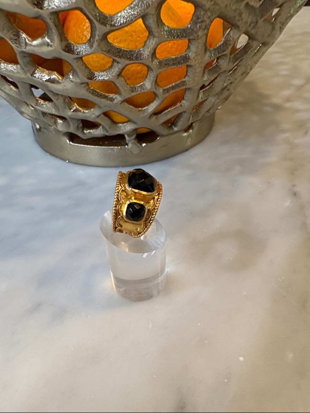 Julie Vos Trieste Statement Ring in Black - Picture 3 of 5